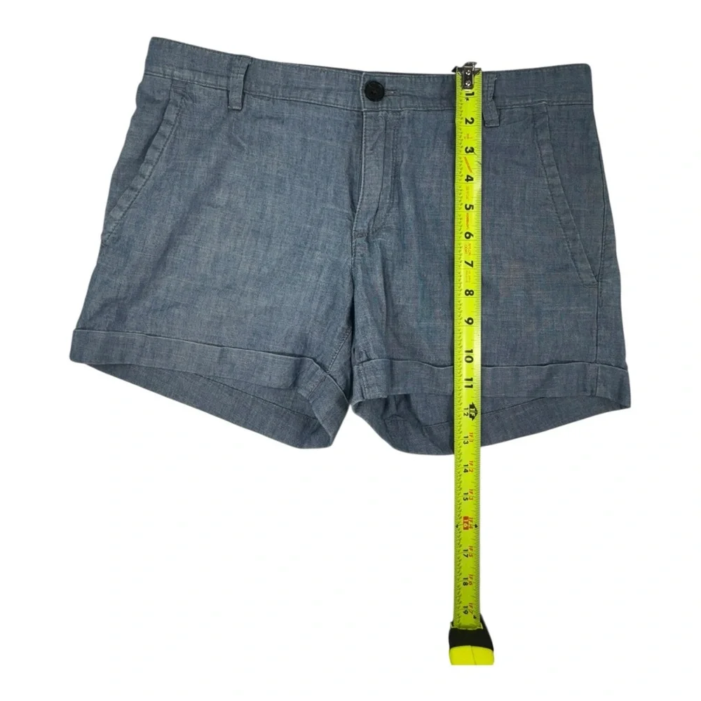 Banana Republic City Chino Shorts Size 2S Blue Chambray Style Flat Front - Picture 3 of 6